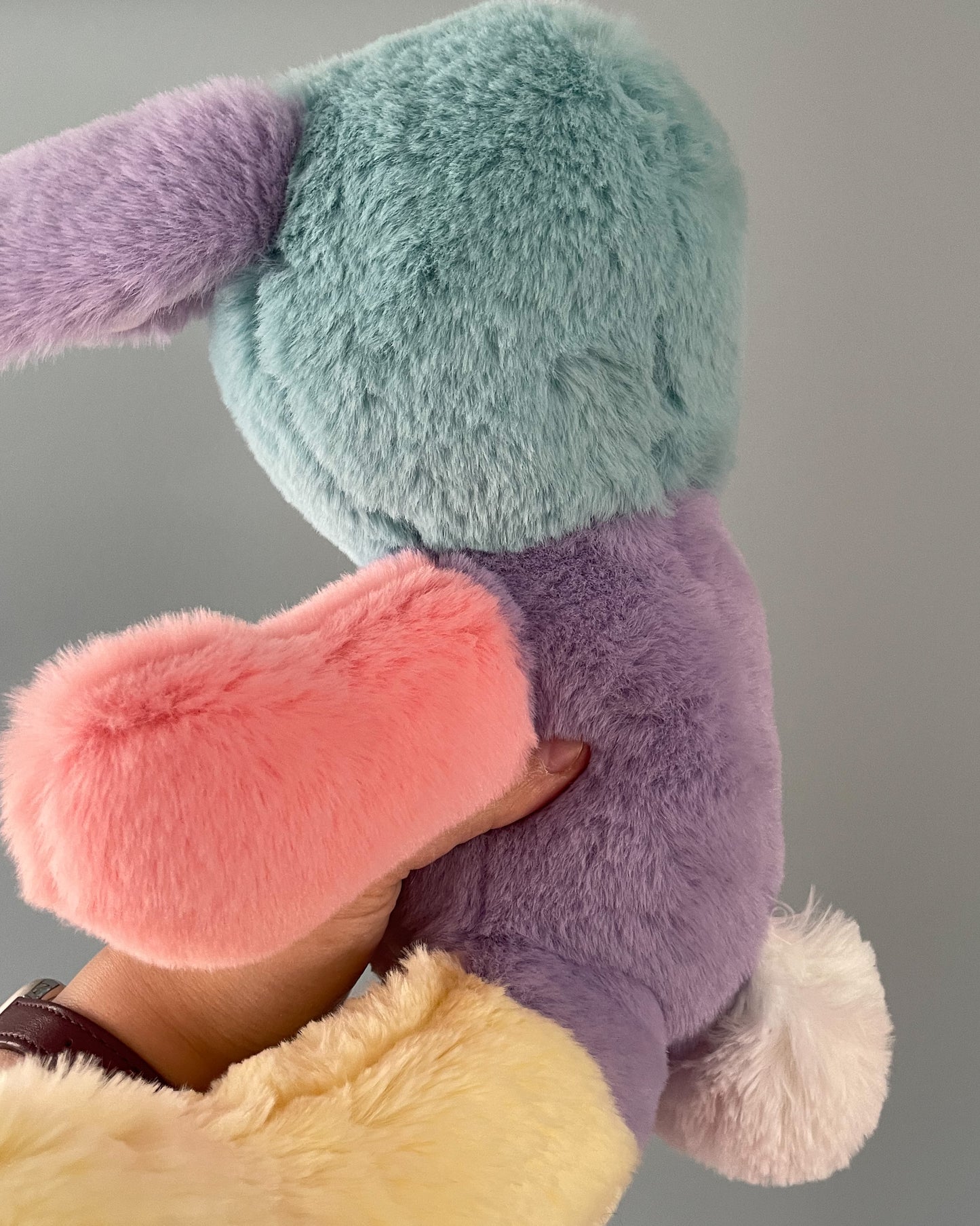 Pastel Colorblock Bunny - Handmade Stuffed Animal Plush for Spring and Easter