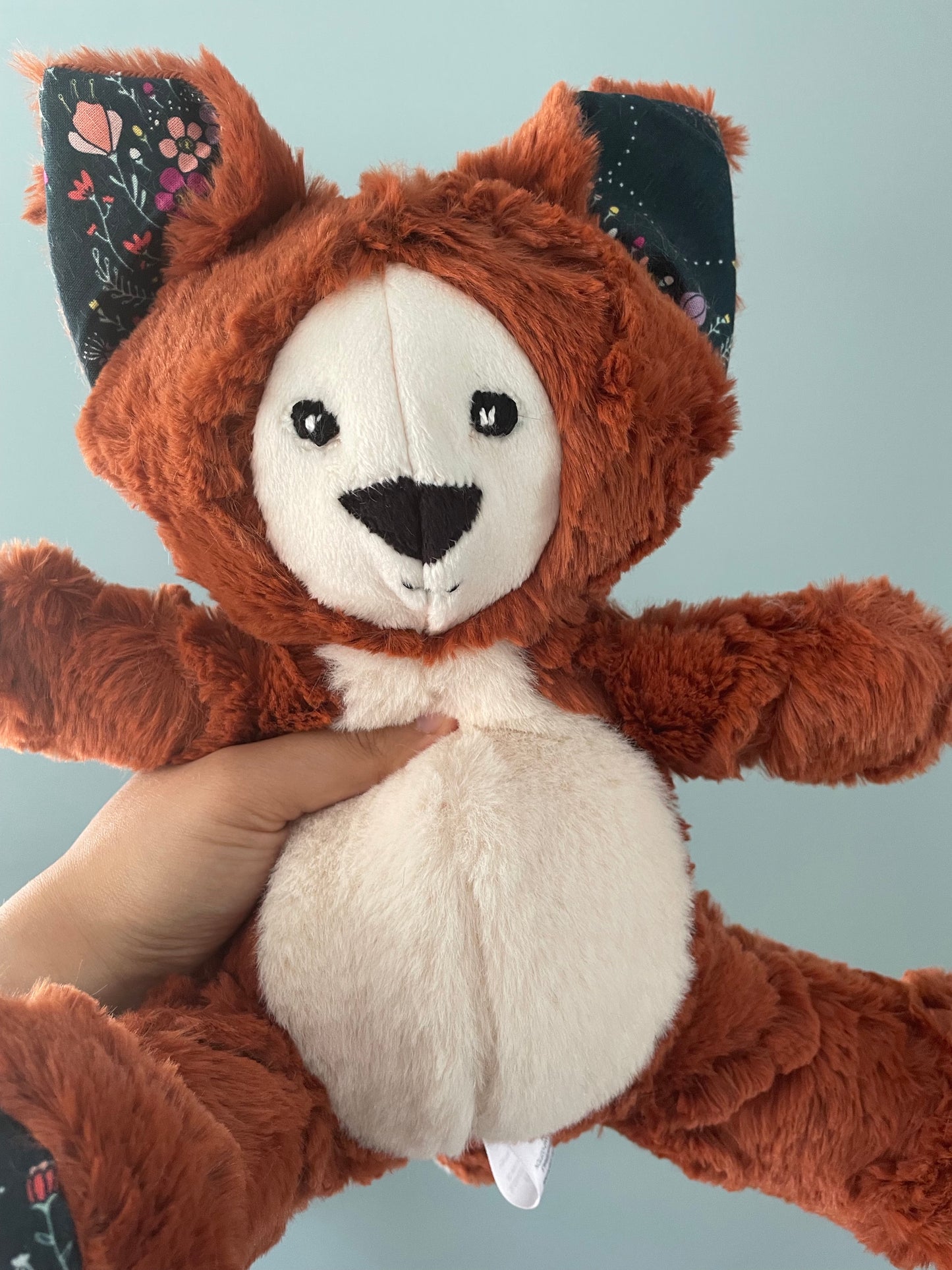 Ginger and Almond Floral Fox Stuffed Animal Plush