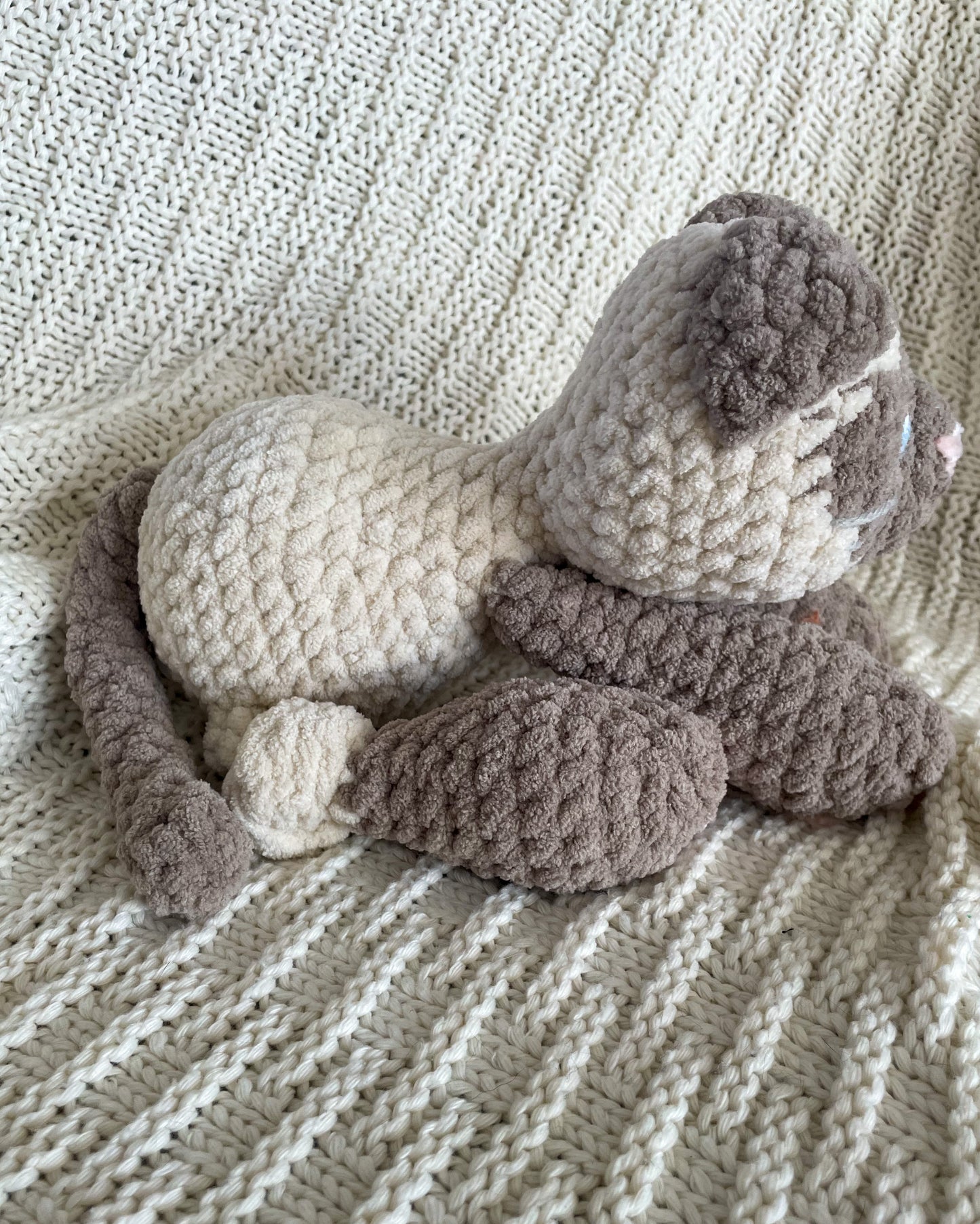 Floppy Siamese Cat - Handmade Crochet Stuffed Animal Plush