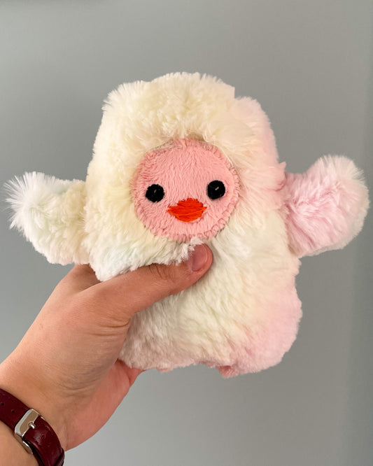Pastel Rainbow Chick - Handmade Stuffed Animal Plush for Spring and Easter