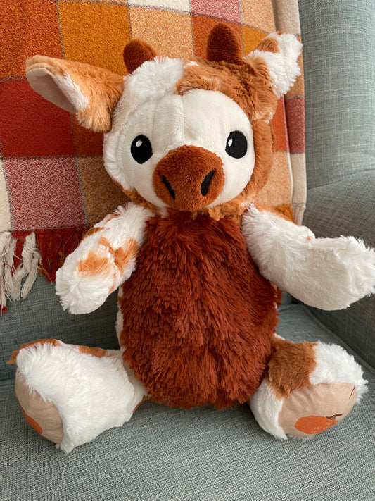 Ginger the Pumpkin Cow - Handmade Weighted Stuffed Animal Plush