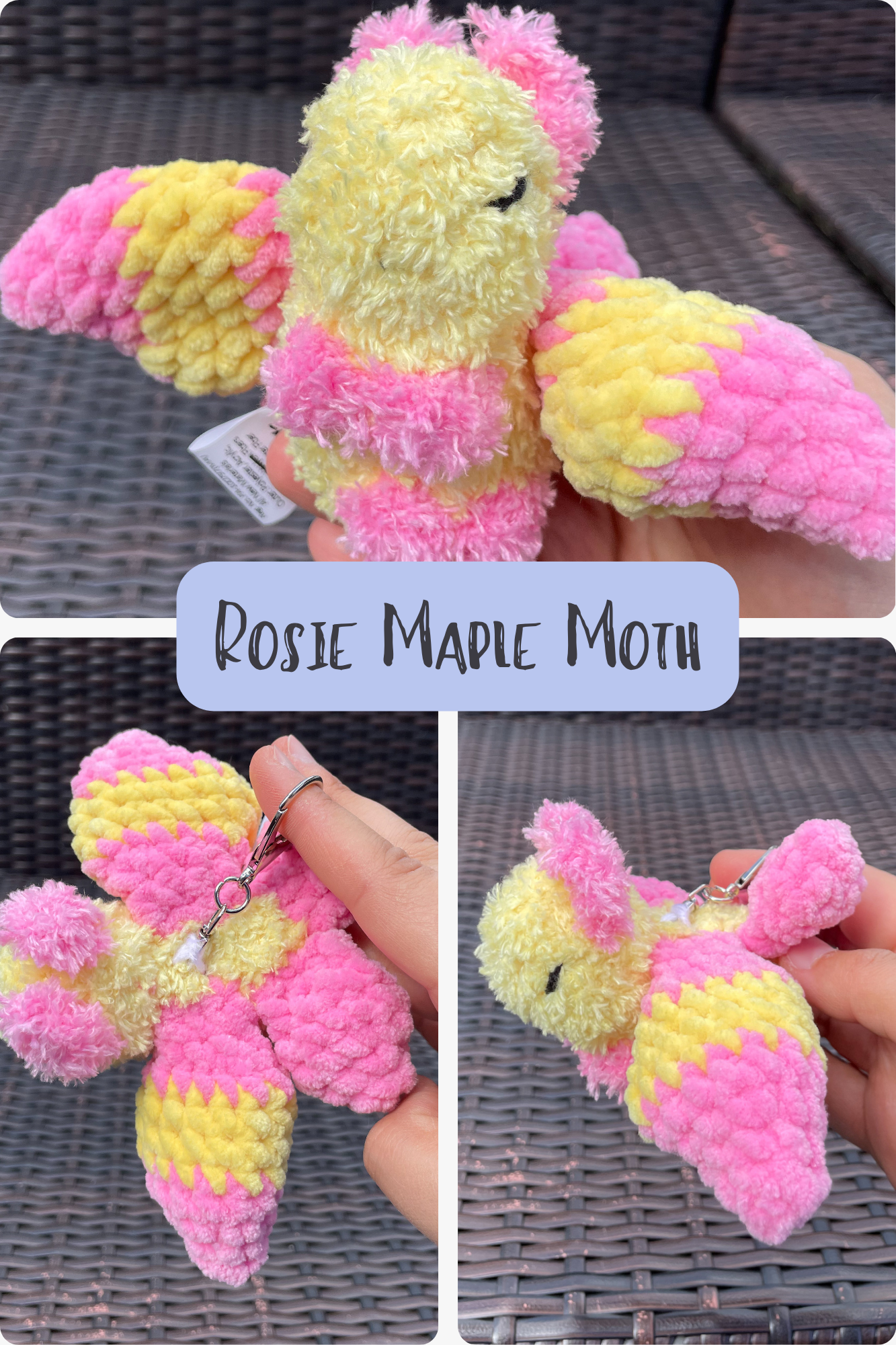 MADE TO ORDER - Mothman, Luna Moth, Rosie Maple Moth, Night Moth Keychains and Bag Charms