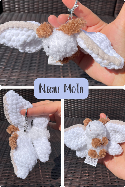 MADE TO ORDER - Mothman, Luna Moth, Rosie Maple Moth, Night Moth Keychains and Bag Charms