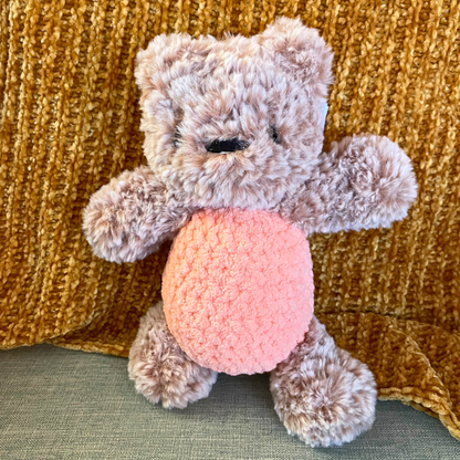 Peach the Fur Bear - Handmade Stuffed Animal Plush