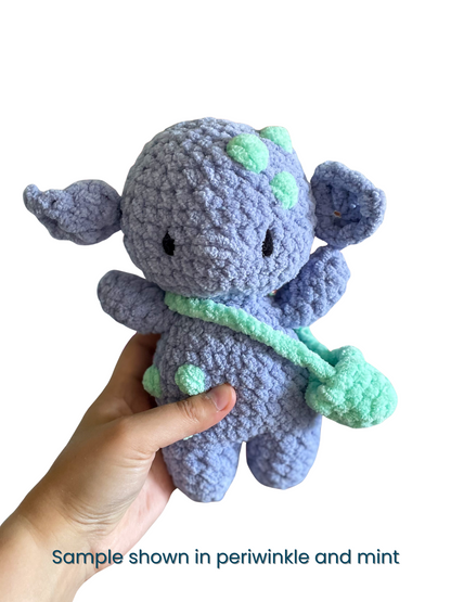 MADE TO ORDER - Custom Goblin with Mushroom Hat and Satchel, Handmade stuffed animal plush