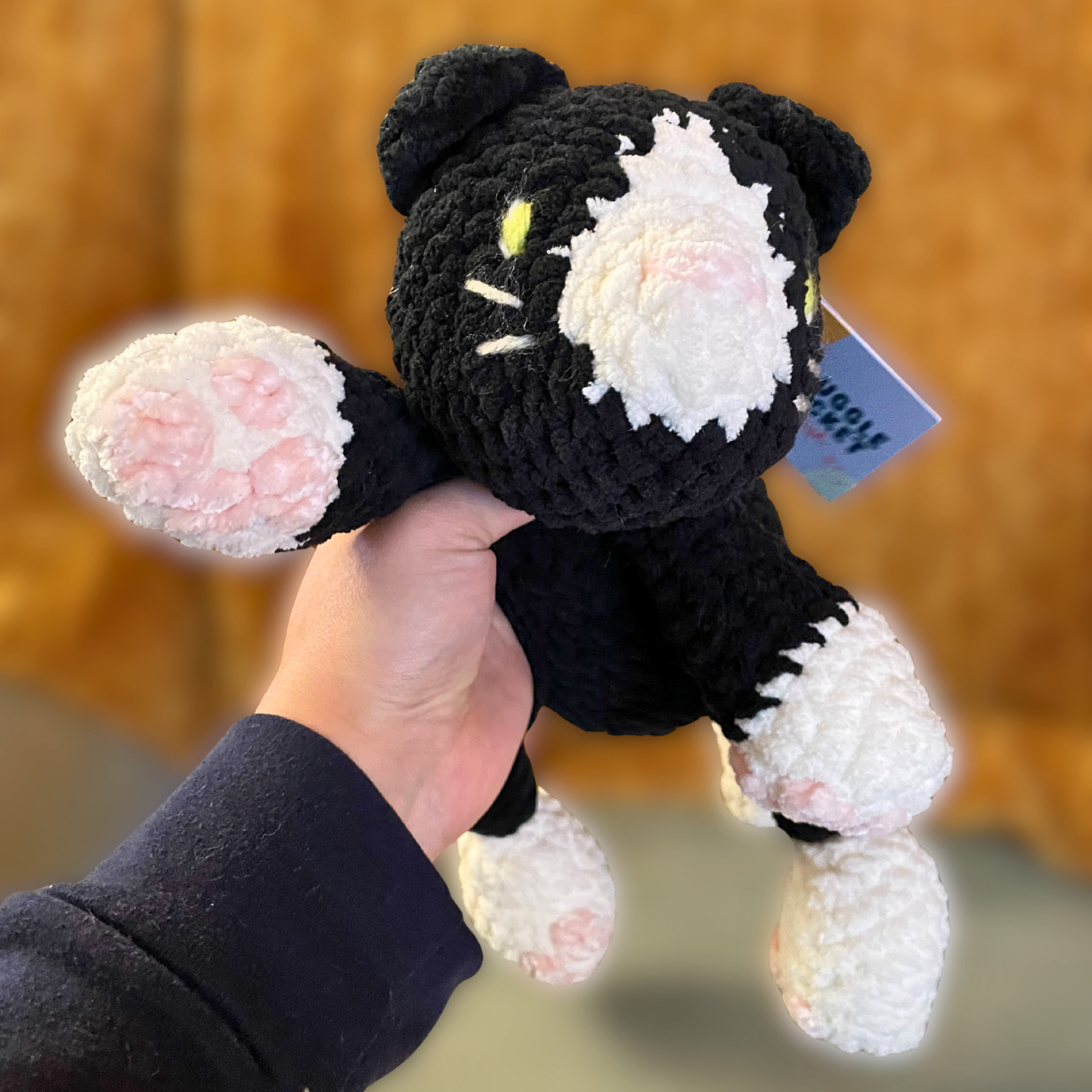 Floppy Tuxedo Cat - Handmade Crochet Stuffed Animal Plush