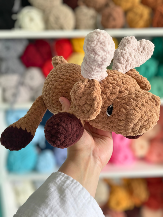 MADE TO ORDER - Floppy Moose, handmade stuffed animal plush amigurumi