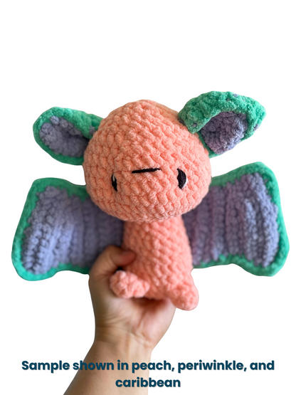 MADE TO ORDER - Pastel Colorblock Bat, Handmade stuffed animal plush