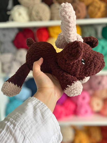 MADE TO ORDER - Floppy Moose, handmade stuffed animal plush amigurumi