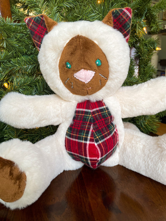 Flannel Cat - Handmade Stuffed Animal Plush