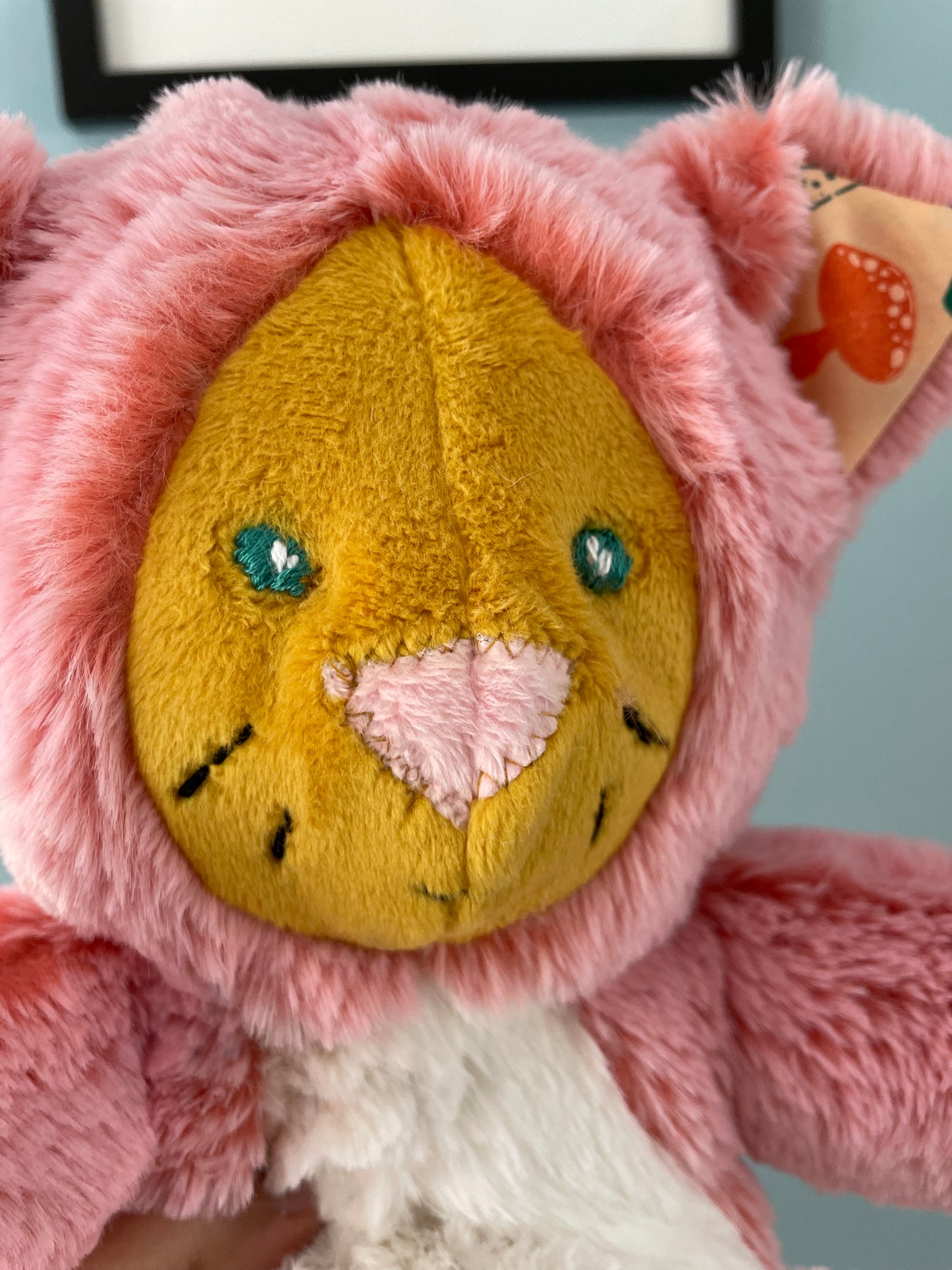 Pink and Gold Mushroom Cat Stuffed Animal Plush