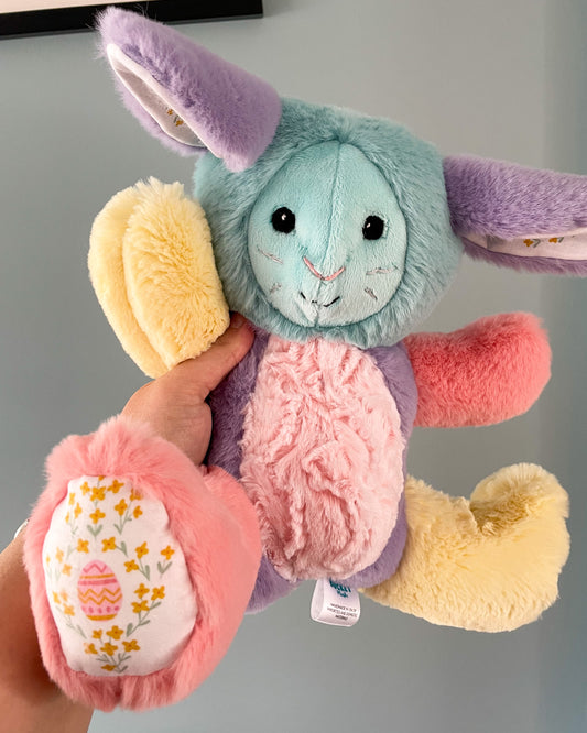 Pastel Colorblock Bunny - Handmade Stuffed Animal Plush for Spring and Easter