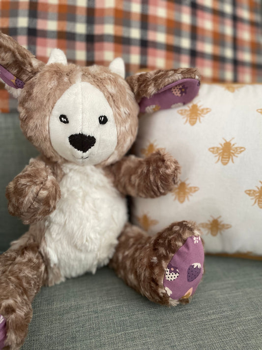 Brown and White Berry Deer Stuffed Animal Plush