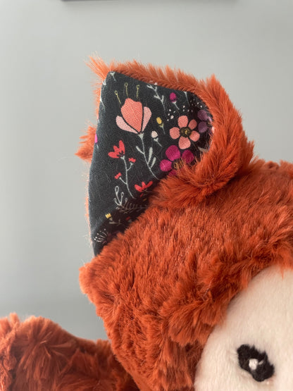 Ginger and Almond Floral Fox Stuffed Animal Plush