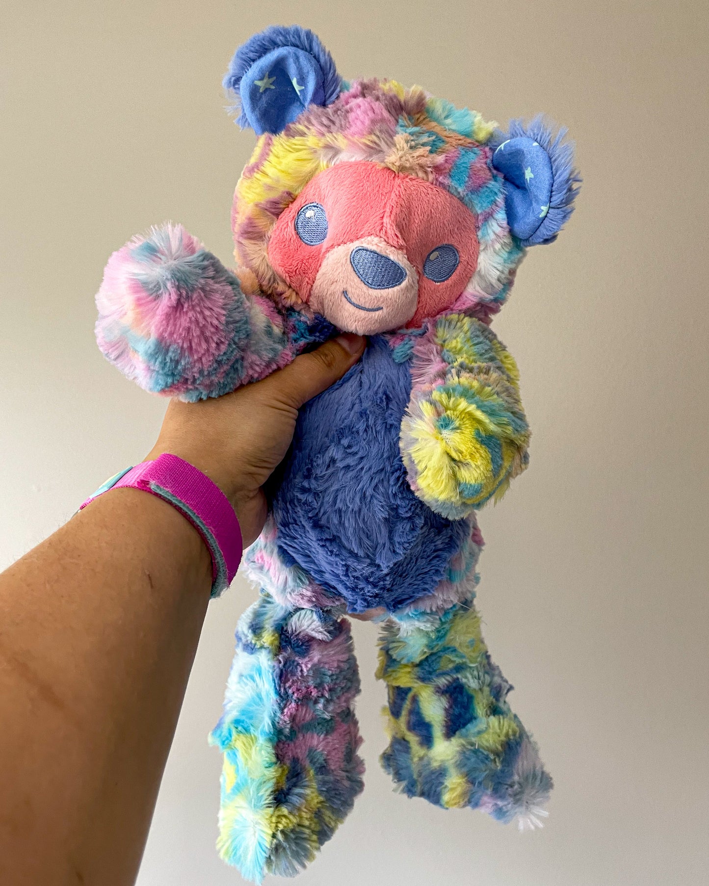 Periwinkle the Pastel Rainbow Bear - Handmade Stuffed Animal Plush Toy