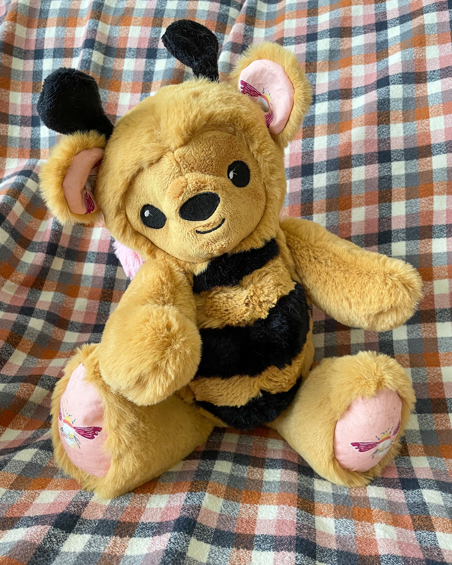 Marigold the Bumblebee Bear - Handmade Weighted Stuffed Animal Plush