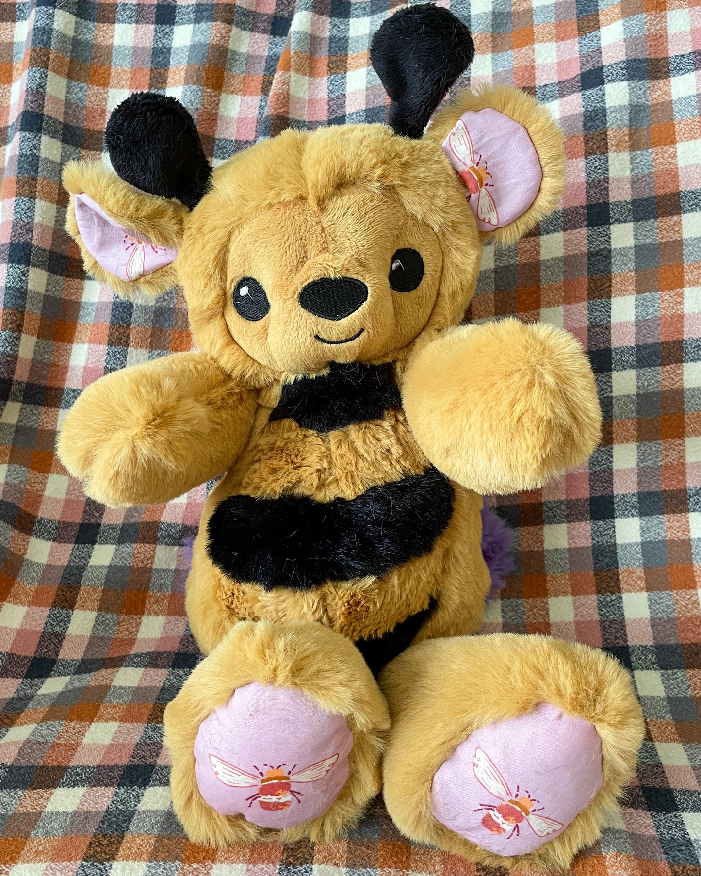 Daisy the Bumblebee Bear - Handmade Weighted Stuffed Animal Plush