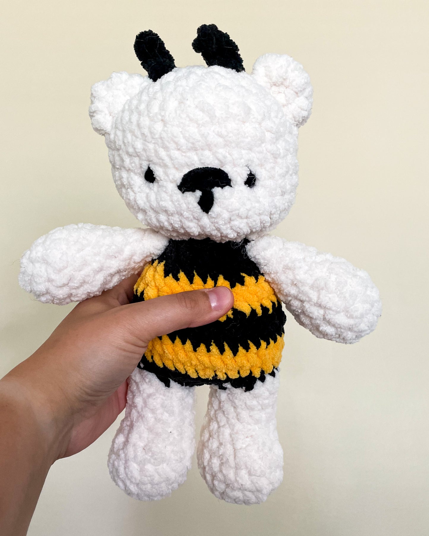 Clover the Bumblebee Bear - Handmade Crochet Stuffed Animal Plush