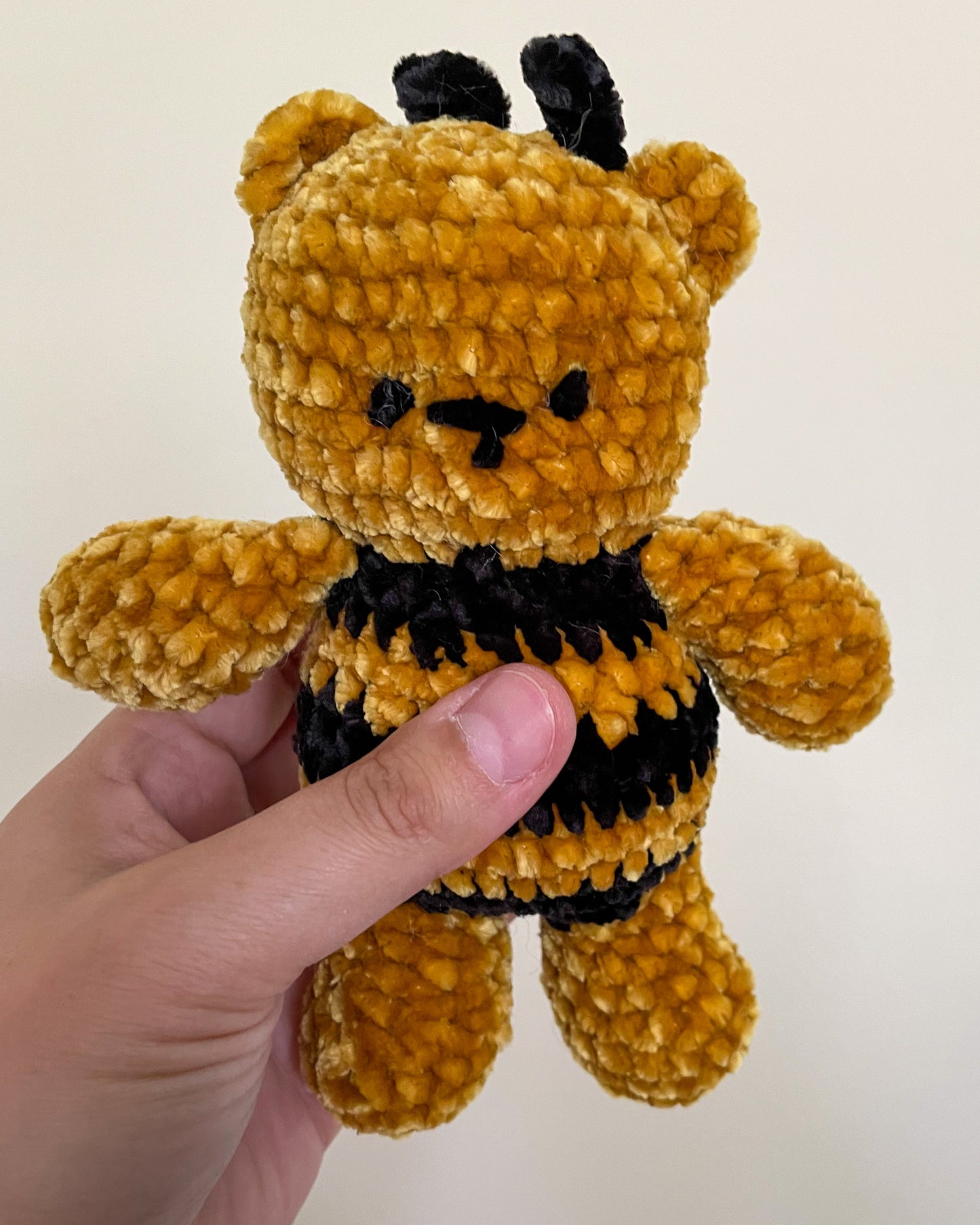 Aster the Tiniest Bumblebee Bear - Handmade Crochet Stuffed Animal Plush