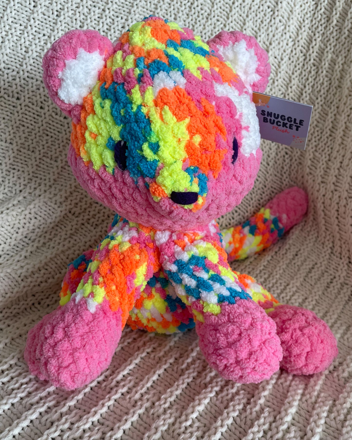 Rainbow Cat - Handmade Crochet Stuffed Animal Plush