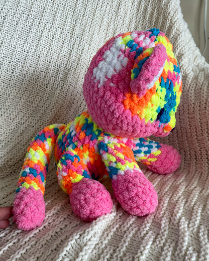 Rainbow Cat - Handmade Crochet Stuffed Animal Plush