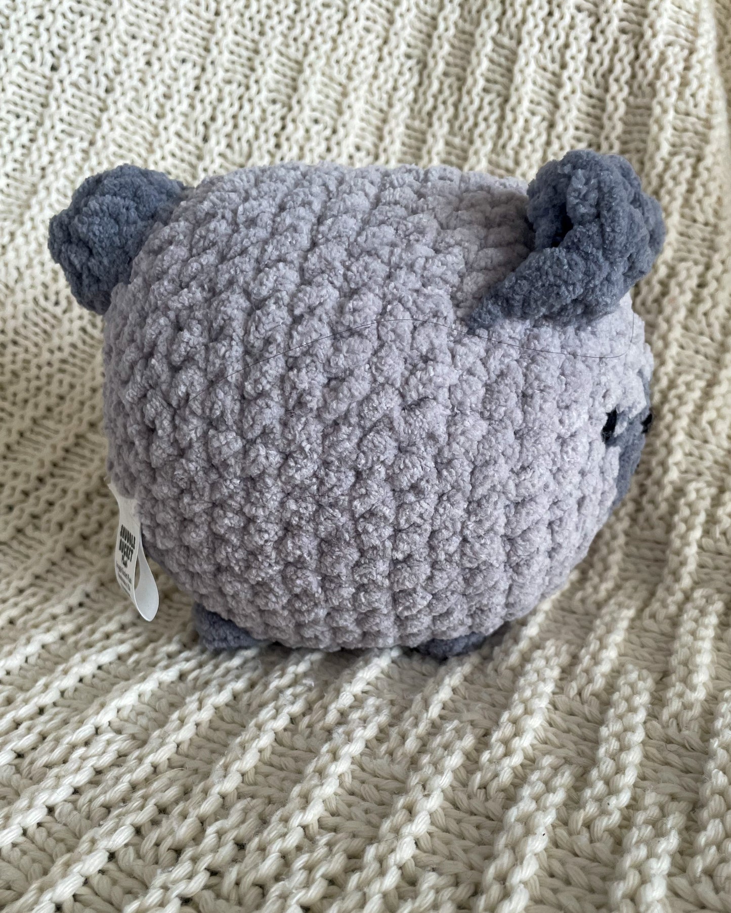 Gray French Bulldog Loaf Dog - Handmade Crochet Stuffed Animal Plush