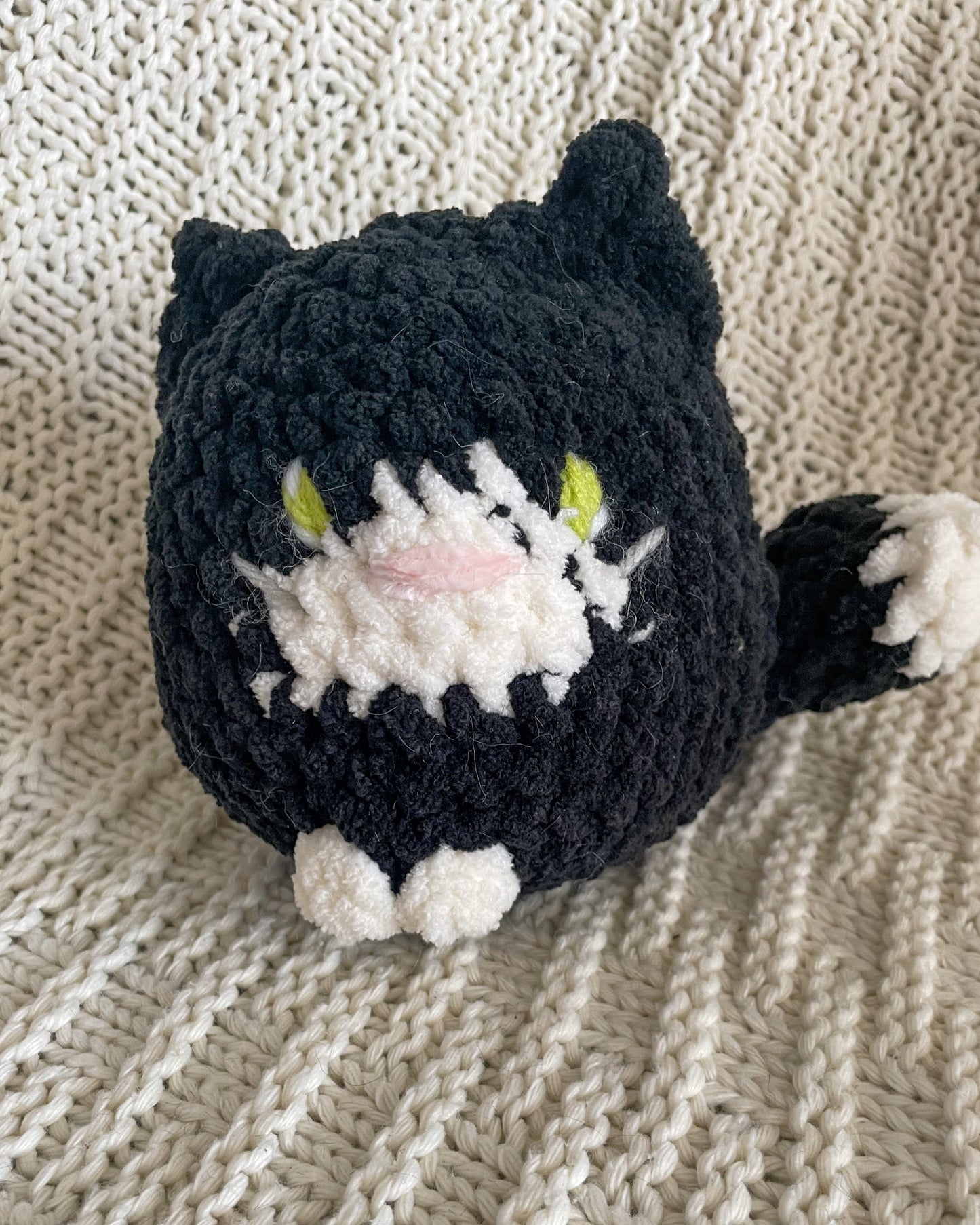 Floof Tuxedo Cat - Handmade Crochet Stuffed Animal Plush