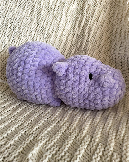 Hippo - Handmade Crochet Stuffed Animal Plush