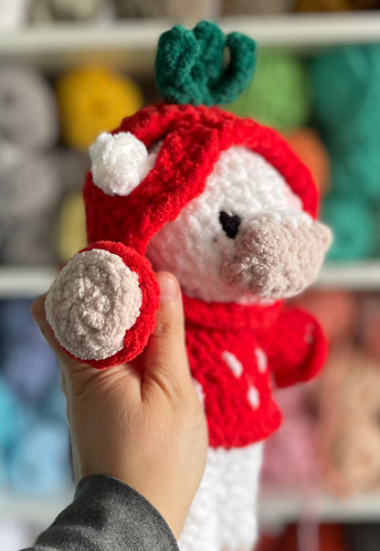 MADE TO ORDER - Custom Strawberry Cow wearing a hoodie, Valentine’s Day gift, handmade stuffed animal plush amigurumi