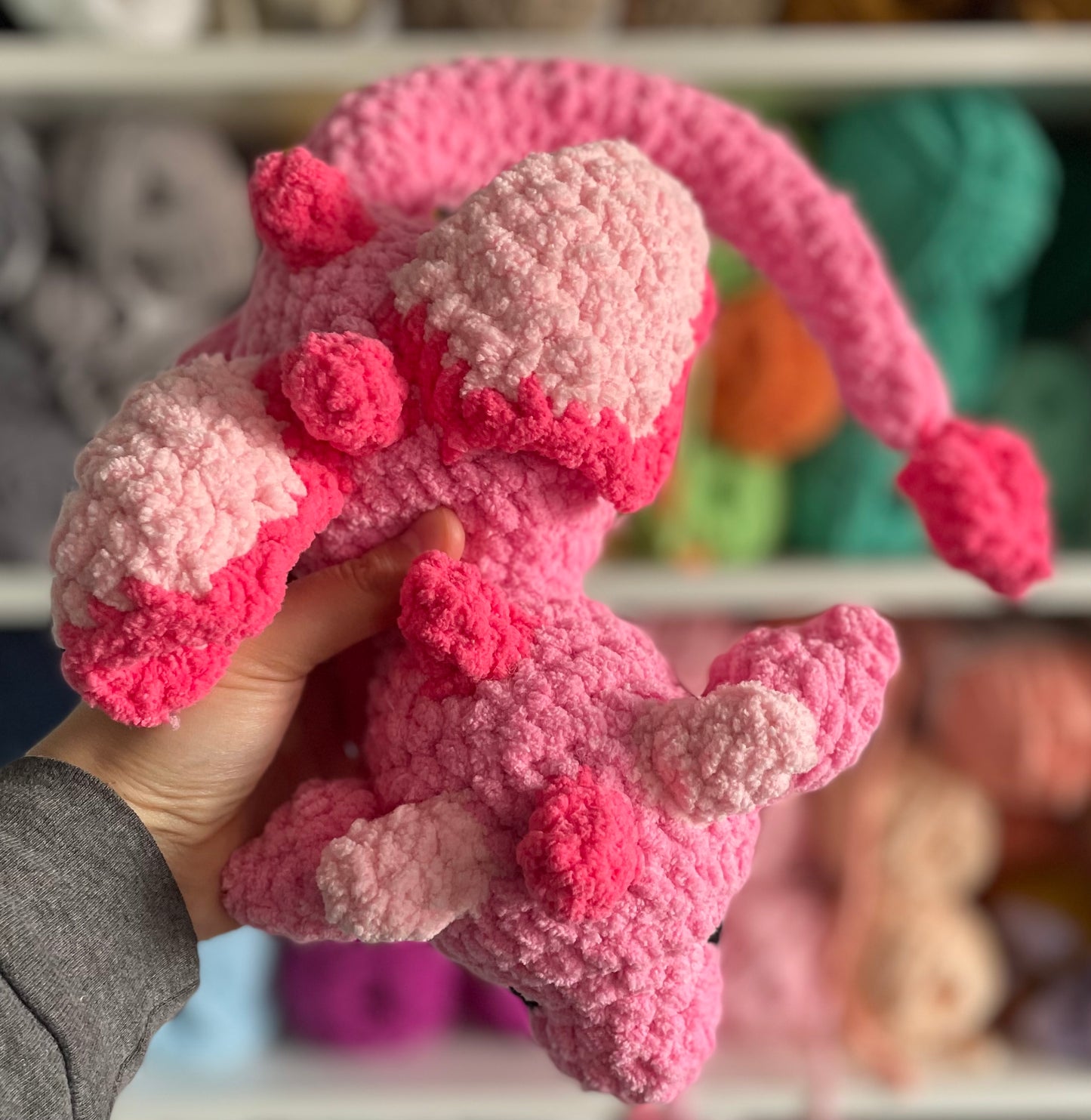 MADE TO ORDER - Pink Dragon, Valentine’s Day gift, handmade stuffed animal plush amigurumi