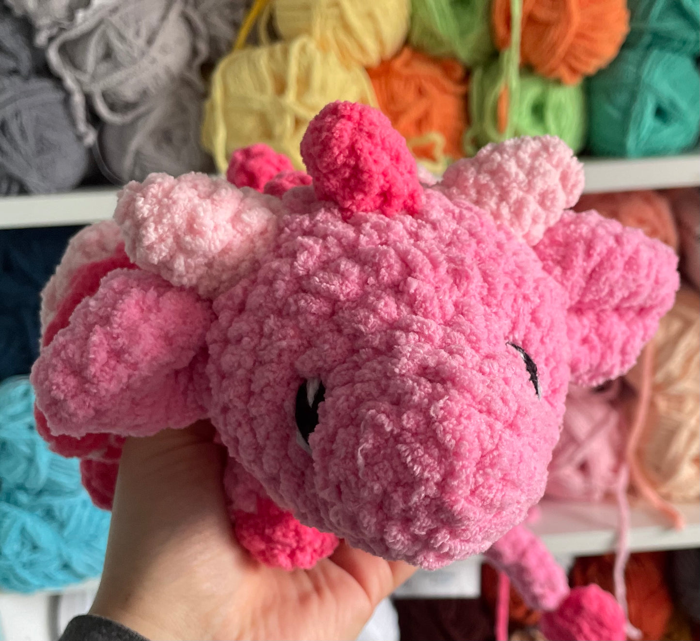 MADE TO ORDER - Pink Dragon, Valentine’s Day gift, handmade stuffed animal plush amigurumi