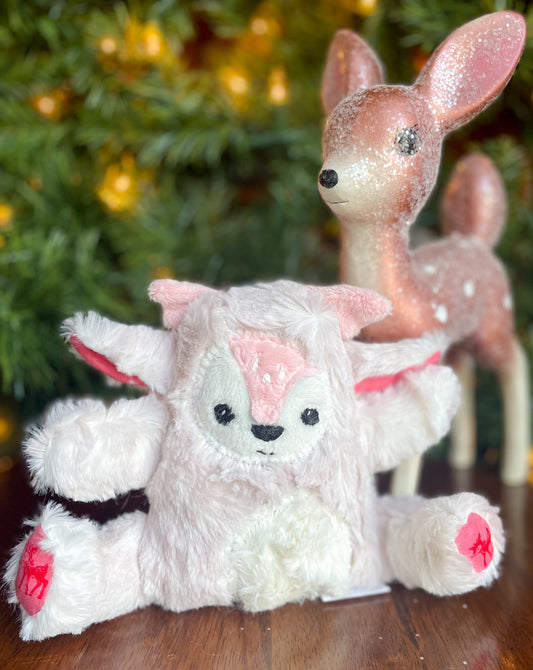 Mini Pink Reindeer - Handmade Stuffed Animal Plush
