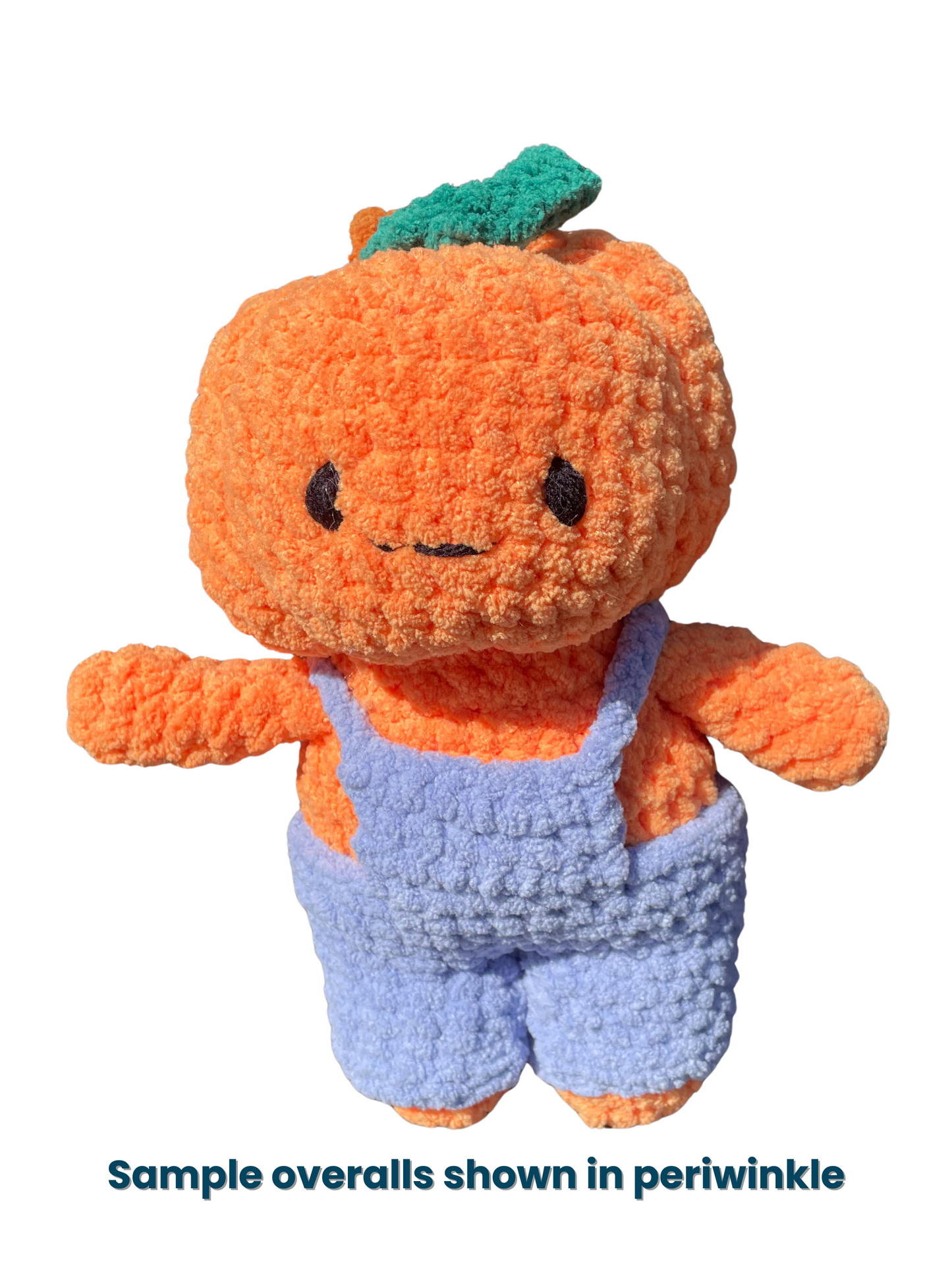 MADE TO ORDER - Custom Pumpkin Man with Overalls, Handmade stuffed animal plush