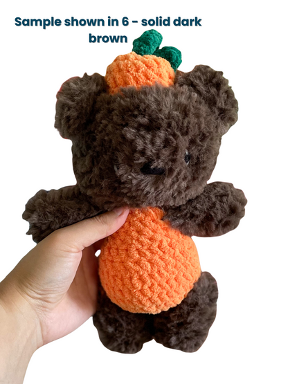 MADE TO ORDER - Pumpkin Bear, Handmade stuffed animal plush