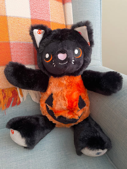 Jack the Cat-o-Lantern - Handmade Weighted Stuffed Animal Plush