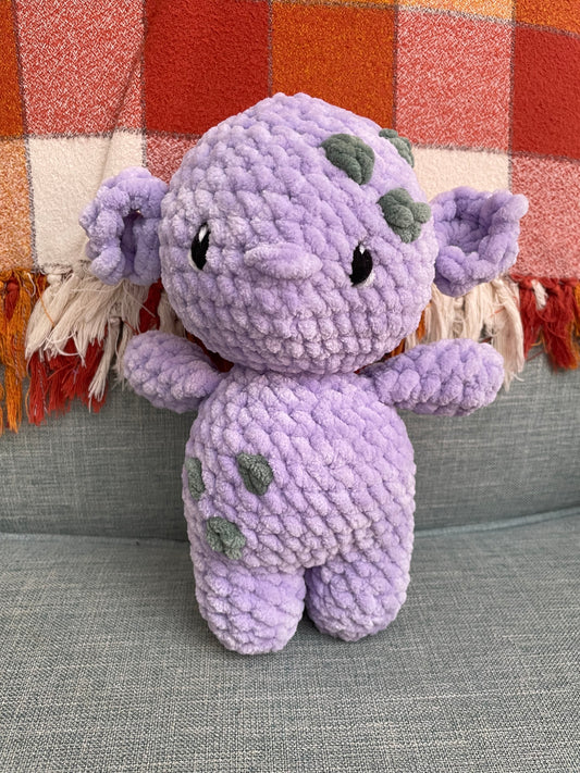 Flora the Lavender Goblin - Handmade Crochet Stuffed Animal Plush