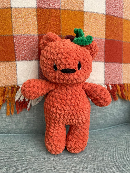 Pumpkin the Bear - Handmade Crochet Stuffed Animal Plush